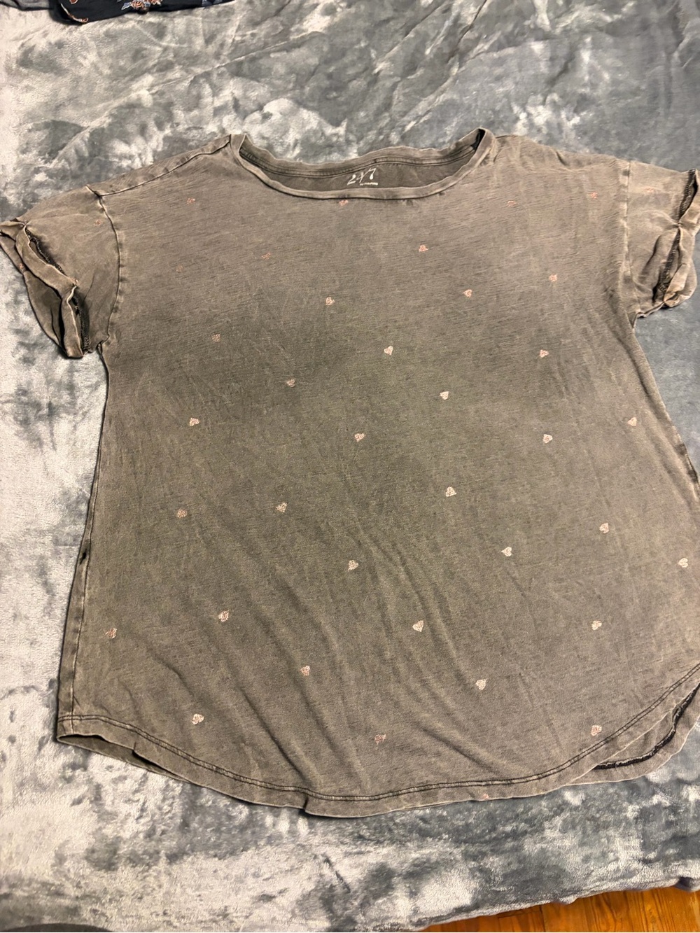 Maurices brown Short Sleeve Tee with Tiny Heart Print